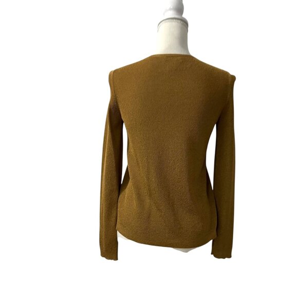 Ann Taylor Brown Mustard‎ Gold Jackie O Cardigan Sweaters XS - Picture 3 of 8